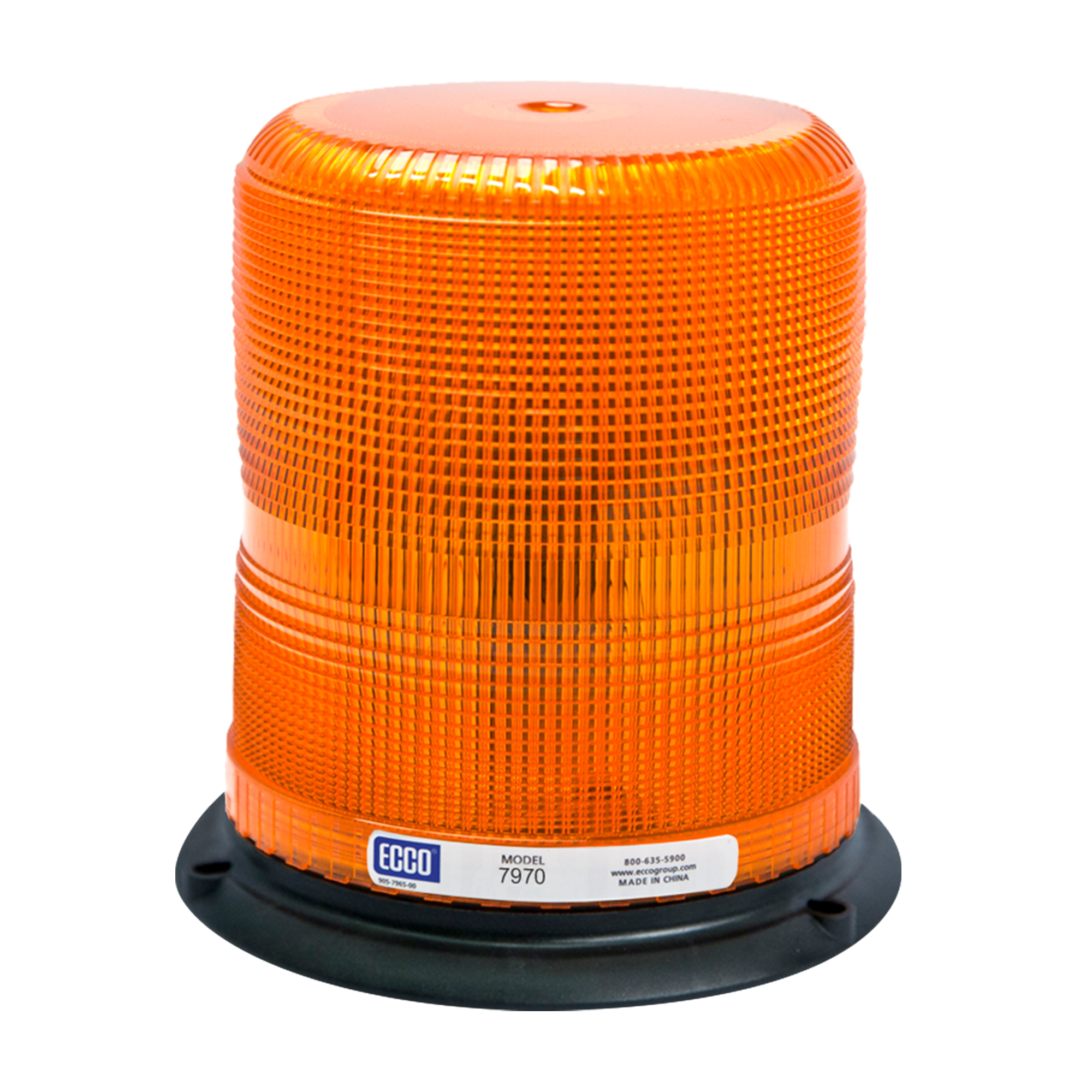 ECCO, LED Beacon: med profile, 11 flash patterns, amber, Light Type LED, Lens Color Amber, Included (qty.) 1 Model# 7970A